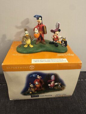Disney Dept 56 Snow Village Happy Haunting Halloween Mickey Donald Goofy BB31